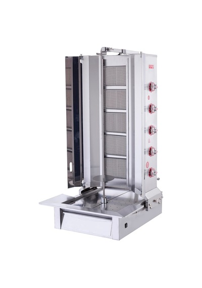 Işıkgaz Silverinox Doğalgazlı 5 Radyanlı Alttan Motorlu Döner Ocağı