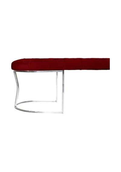 VİEGO SILVER BORDO-Kapitoneli Model Puf&Bench&Koltuk-Oturak-Uzun Makyaj Puff-Yatak Odası Ucu&Önü