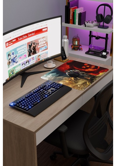 Gears Of War Kaymaz Dikişli Kauçuk Oyuncu Mousepad V1 - 48x40 Xl Gaming Mouse Pad Fare Altlığı