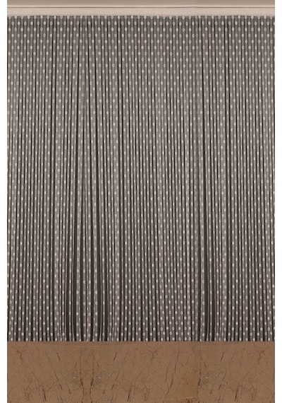 Küçük Puanlı Model Krem Renk Hazır Dikilmiş Ip Perde 300x270 Cm