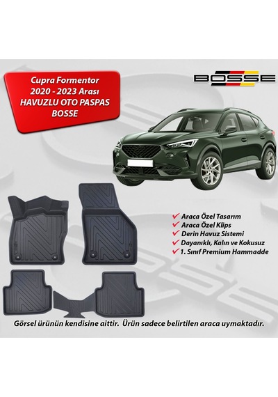 Cupra Formentor Paspas Araca Özel 2021 2024 Bosse Paspas 3d Havuzlu