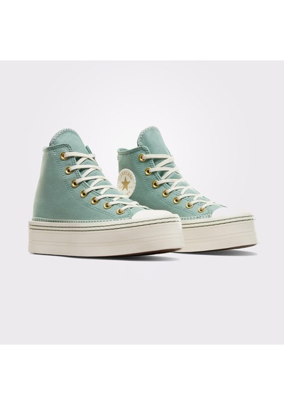 Converse Chuck Taylor All Star Lift Unisex Yeşil Platform Sneaker Düz A07547c Yeşil