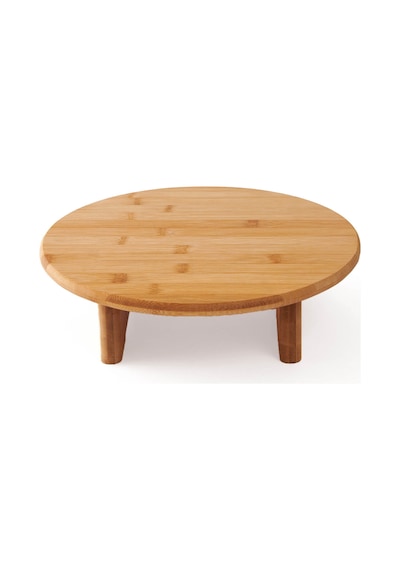 Mienn Bambu Ayaklı Yuvarlak Kesme Tahtası - Bej - 29,5x31,5 Cm Renkli