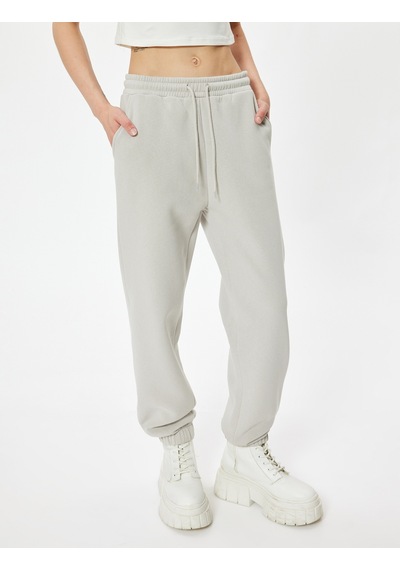 Koton Jogger Eşofman Altı Beli Bağcıklı Cepli Standart Bel Rahat Kalıp Mavi 5wal40018ık Mavi