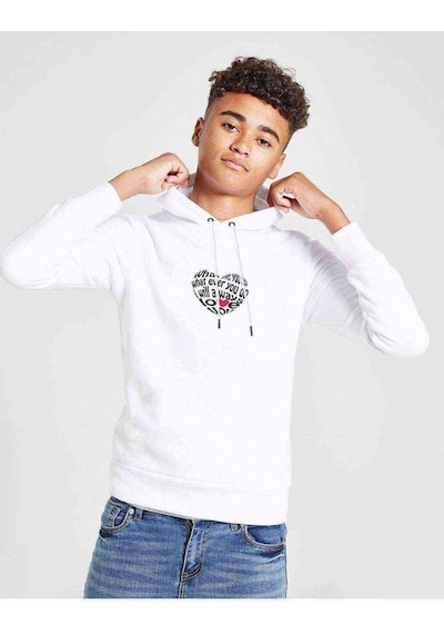 Tshirthane I Wıll Always Love You Baskılı Unisex Çocuk Kapüşonlu Beyaz Sweat