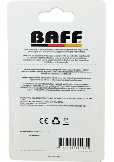 Baff 64 Gb Micro Sd Hafıza Kartı