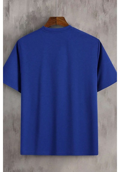 Unisex Los Angles Baskılı Tasarım Tshirt Mavi