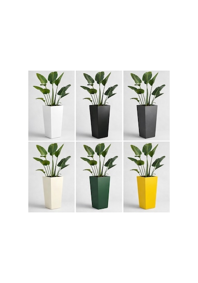 Modern Dikey Dekoratif Karekonik Fiber Saksı 100x45x45