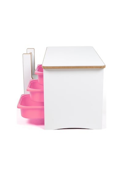 3 Çekmeceli Oyun, Aktivite, Etkinlik Masası, Beyaz-pembe, Mdf Beyaz - Pembe