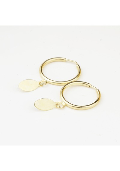 Glorria Altın Oval Sallantı Küpe Renkli