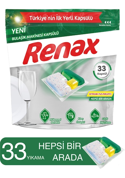 Renax Avantajlı Paket 3 Lü Set Bulaşık Makinesi Kapsülü X 2 Set