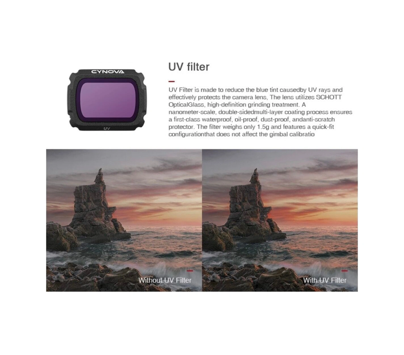 Djı Cynova Mavic Air 2 Lens Filtre - Uv