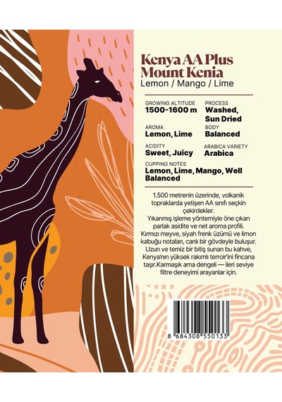 Kenya Aa Plus Mount Kenia Yöresel Filtre Kahve 250 Gr. Çekirdek Kahve