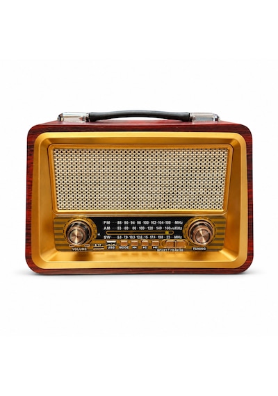 Ultratekno R-2066bt Şarjlı Nostaljik Radyo Bluetooth Usb Tf Kart Type-c Fm Am Sw 3 Bant Retro Radyo