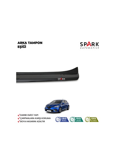Renault Clio 5 2020- Yılı Ve Sonrası Uyumlu Arka Tampon Eşiği Parlak Siyah