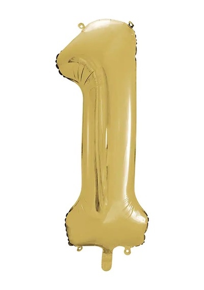1 Adet 34 İnç 85 Cm Gold Folyo Balon Helyum Balon 1 Yaş Balonu 1 Rakam Balon GOLD
