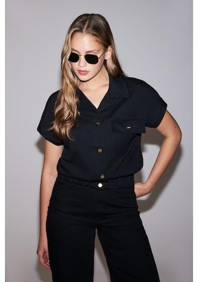 U.s. Polo Assn. Kadın Siyah Gömlek Örme 50325372-vr046