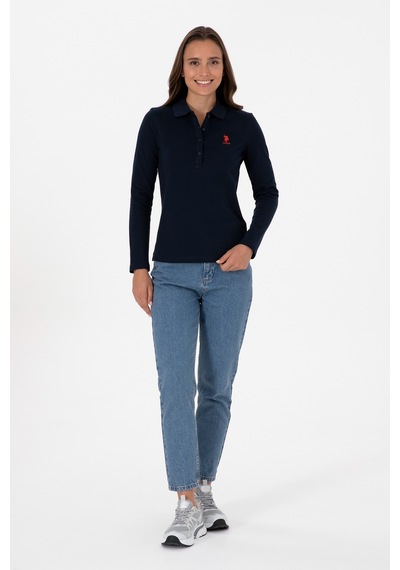 U.S. Polo Assn. Kadın Lacivert Basic Polo Yaka Sweatshırt 50307755-VR033 U.S. Polo Assn. Kadın Lacivert Basic Polo Yaka Sweatshırt 50307755-VR033