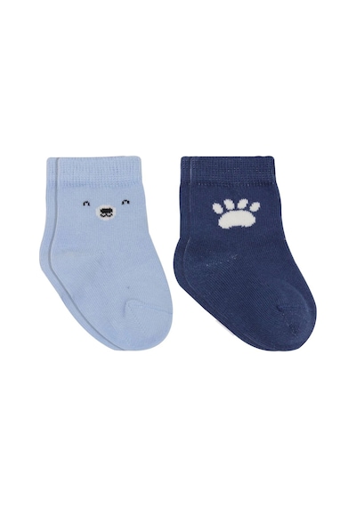 Bistyle Bear Penye Soket Çorap 2'li Bs10116 Mavi Mavi