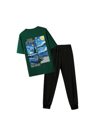 Uyguntarz Unisex Vangogh Baskılı Eşofman Takımı Yeşil