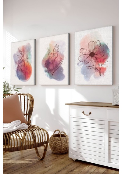 Artavessa Dekoratif 3 Parça Kanvas Tablo - 3CNVS11