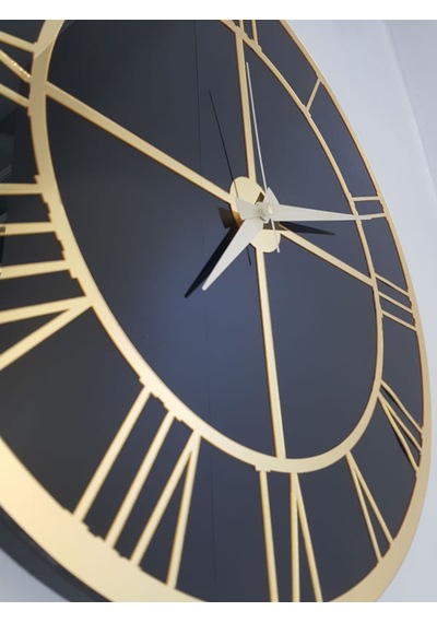 Ayna Denizi Gold Black Model Altın Siyah Renk 50 CM Dekoratif Aynalı Duvar Saati Altın - Siyah