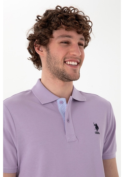 U.S. Polo Assn. Erkek Regular Fit Polo Yaka Lila Basic Tişört 50298031-VR034