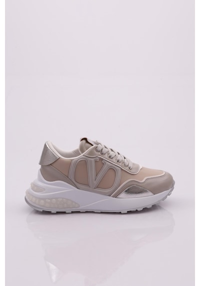 Dgn 041 Kadin V Desenli Sneaker 041-2252-R45615 Gümüş