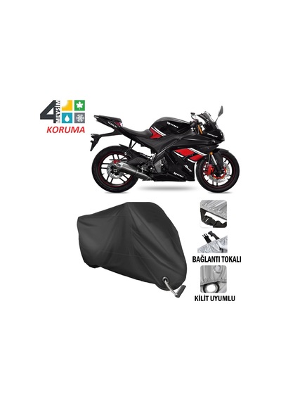 Yuki Yk250-21 R-Samurai Motosiklet Brandası ( Kilit Uyumlu - Siya