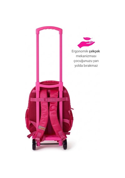Lol Surprise Canlı Renkli Çıkarılabilir Çekçekli Kız Çocuk Okul Çantası 2188 Pembe
