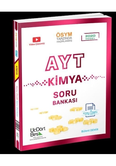 AYT Kimya Konu Özetli Soru Bankası -  Üç Dört Beş Yayınları