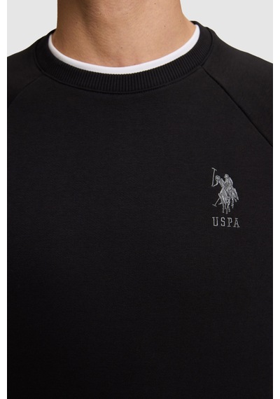 U.S. Polo Assn. Erkek Siyah Bisiklet Yaka Regular Fit Basic Sweatshirt 50329441-vr046