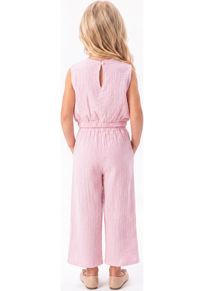 Mnk Baby & Kids Kız Çocuk Pamuklu Müslin Rahat Takım M00826 Pembe