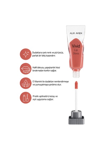 Parlak Bitişli Nemlendirici E Vitaminli Dudak Parlatıcı - Vivid Lipgloss 106 Dusty Pink Pembe