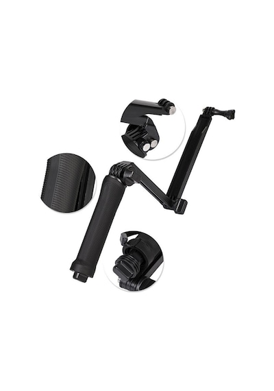 Katlanabilir 3 Way Çok Yönlü Aksiyon Kamera Gopro İle Uyumlu Tripod Monopod Siyah