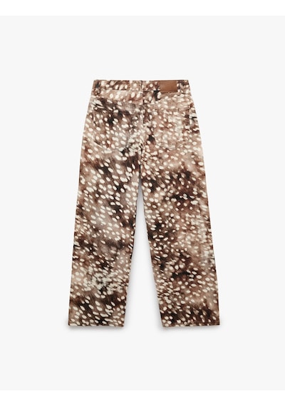 Koton Rahat Kalıp Normal Bel Cepli Düz Paça Pamuklu Soyut Desenli Baggy Pantolon - Baggy Jeans Kahverengi Desenli 7wal40071mw Koton Rahat Kalıp Normal Bel Cepli Düz Paça Pamuklu Soyut Desenli Baggy Pantolon - Baggy Jeans Kahverengi Desenli 7wal40071mw