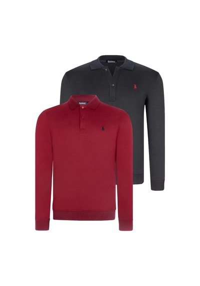 İkili Set V4007 Dewberry Erkek Sweatshırt-bordo-lacivert Bordo-lacivert
