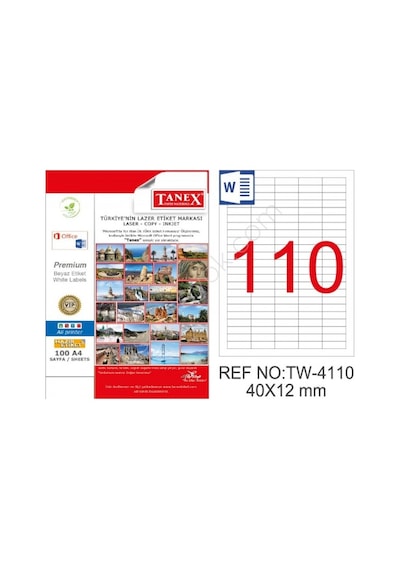 Tanex Tw-4110 40X12 MM Polyester Etiket 25 Li