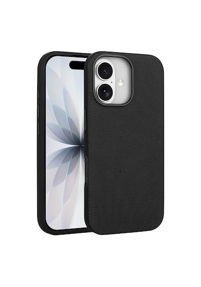 Maks Technology Apple Uyumlu iPhone 17 Kılıf M-safe Şarj Özellikli Kumaş Tasarımlı Mkst Miami Sert Pc Kapak - Siyah