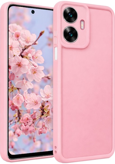 Realme C55 Uyumlu Kamera Çıkıntılı Mat Silikon Telefon Kılıfı Pembe