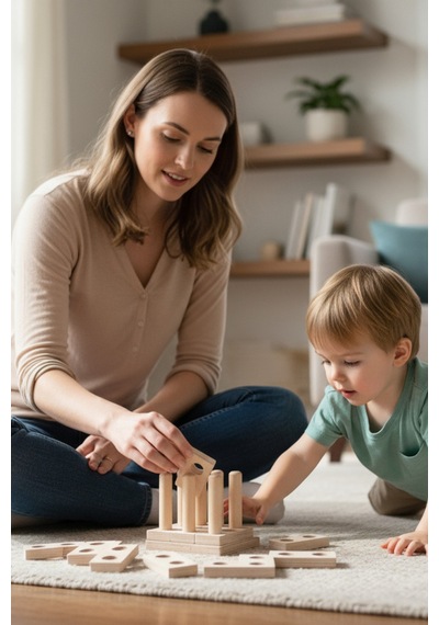 Ahşap Eğitici Kare Tetris Puzzle Model Yapboz