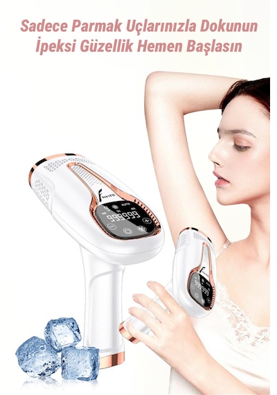 VeryFit Ipl Buz Lazer Epilasyon 999.999 Atım Otomatik Manuel Dokunmatik Ekran z Epilatör Beyaz