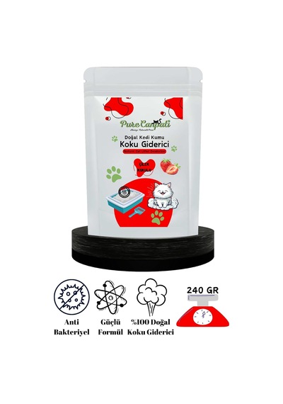 Kedi Kumu Koku Giderici- Kötü Kokuları Giderir - Doğal Koku Giderici -çilek Kokulu 240 Gr