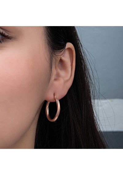 Gümüş Rose 3 Mm Burgu Şarnel Küpe Gümüş