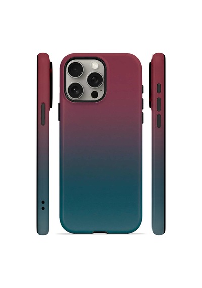 Velvoria Valestra Teal Plum Gradient Apple iPhone Uyumlu 15 Pro Darbe Korumalı Kılıf Valestra Select - Teal Plum Gradient