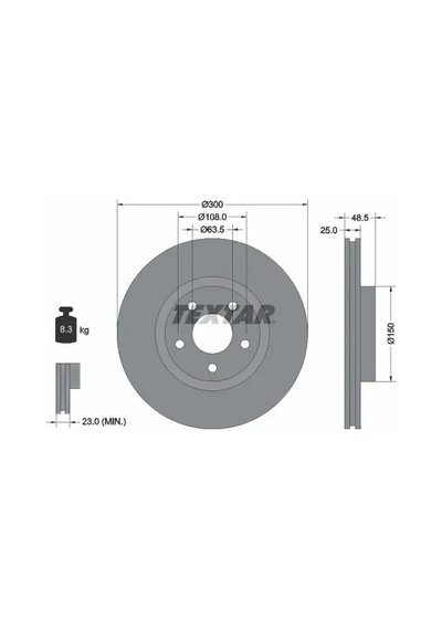 Ford Focus 2 Fren Diski On 2005-2012 Textar 92141305 2adettir