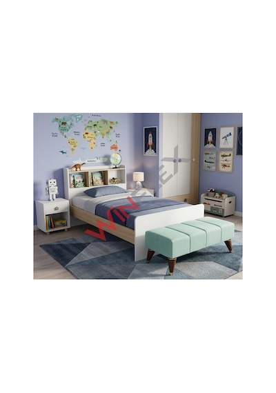 Winflex Şık Ve Fonksiyonel Dekoratif Puf 38x100 Cm Su Yeşil Yeşil - Açık Yeşil