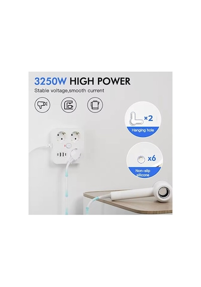 Sonx Akım Korumalı Avrupa Tip-c Usb Soket Kartı 2 Metre - Güvenli Ve Uzun Kablo Çözümü 0