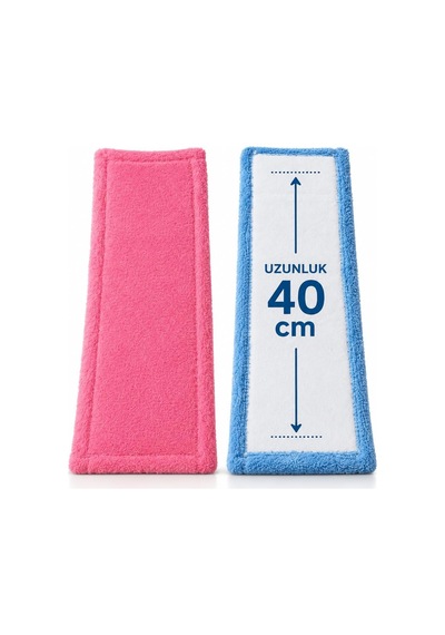 2 Adet 40 Cm Mop Yedek Bezi Mikrofiber Mop Bezi Mop Yedeği Tek Renk