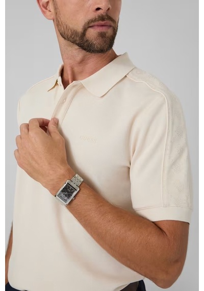Guess Randall Slim Fit Erkek Polo T-shirt Z6bp04k6552 Krem